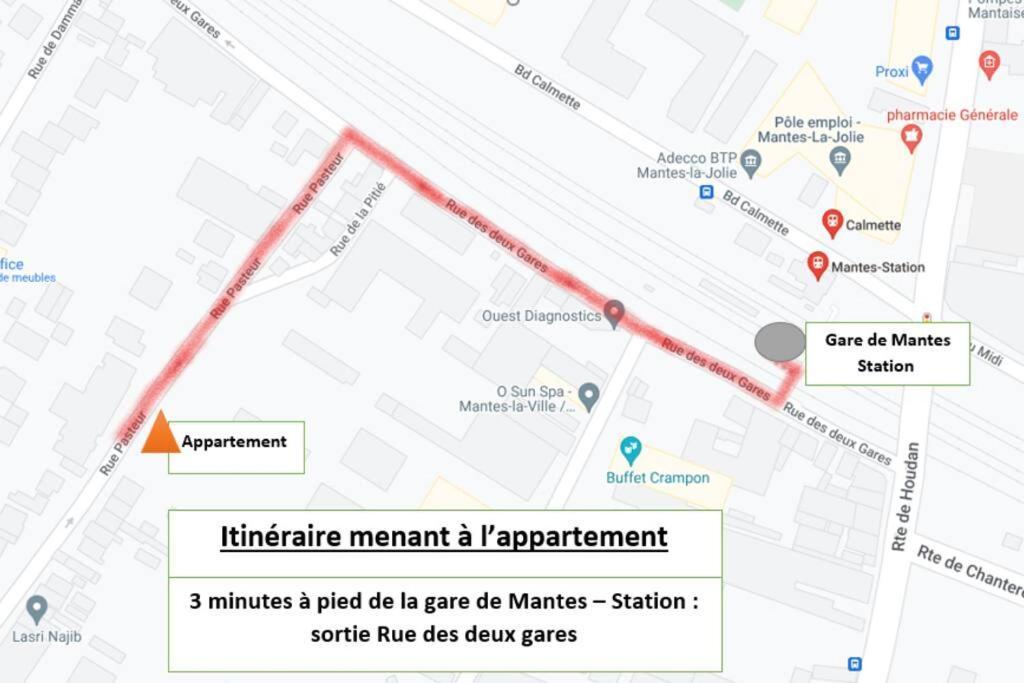 Appartement F2 De Haut Standing En Hypercentre Avec Jardin Prive A 270 M De La Gare De Mantes ! Dış mekan fotoğraf